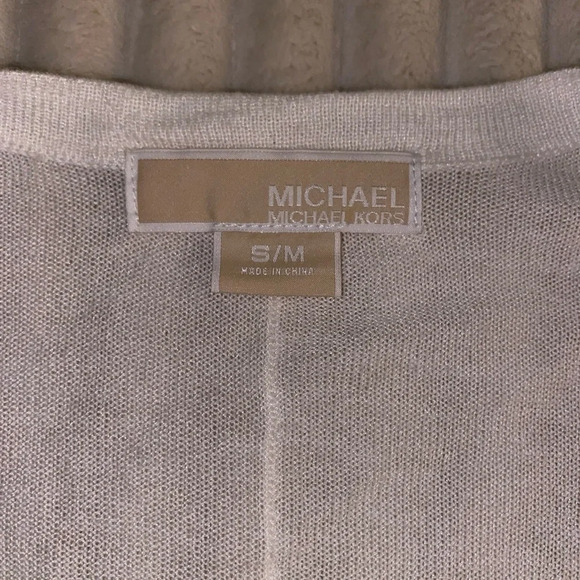 Michael Kors Sweater Vest Small/MED WHITE IVORY Oversized Button Up Lightweight - Picture 7 of 9